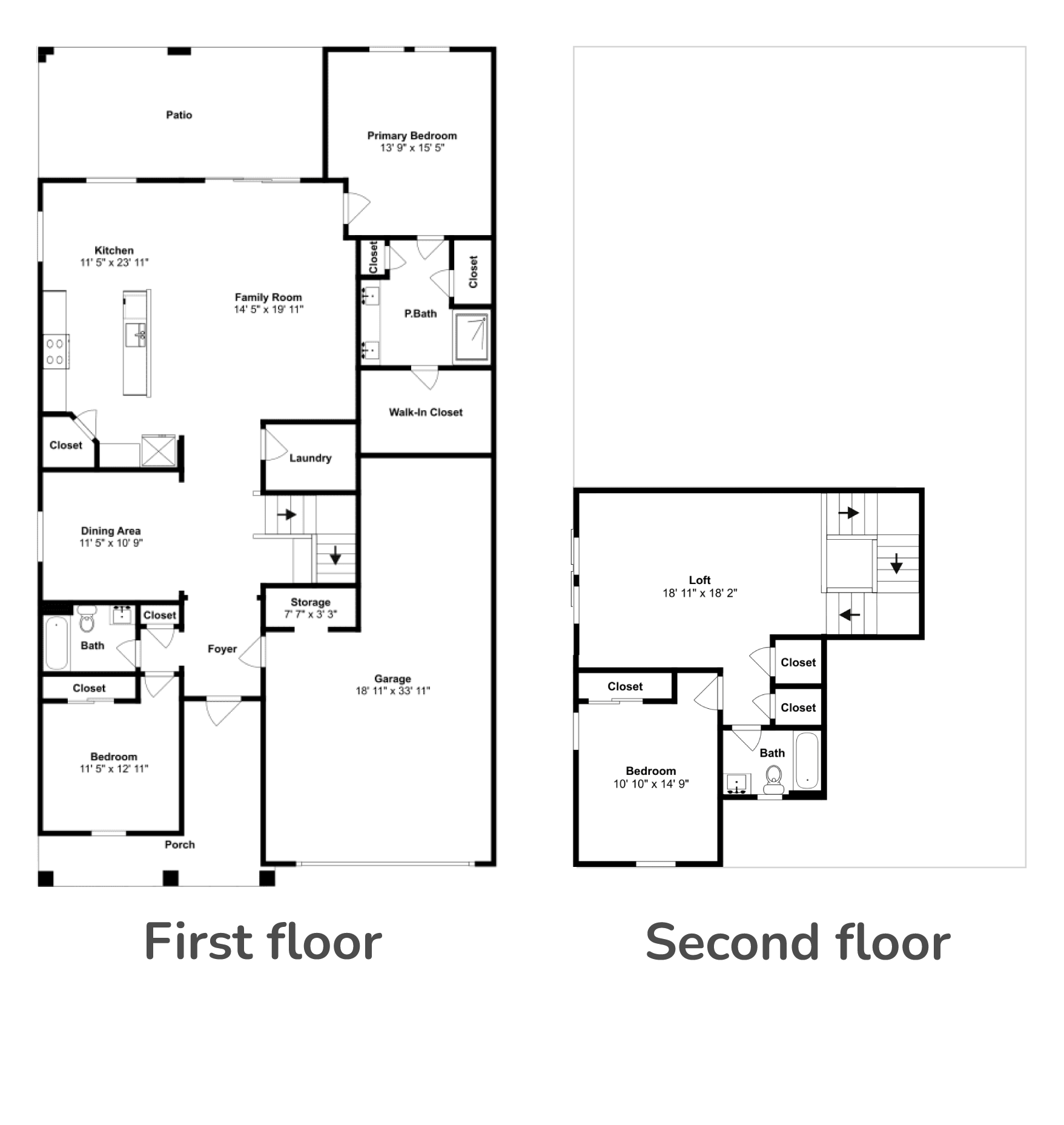 Invitation Homes Twin Rivers community two-story Meridian floor plan