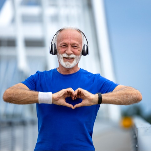 Mature Man Enjoying a Heart-Healthy Run