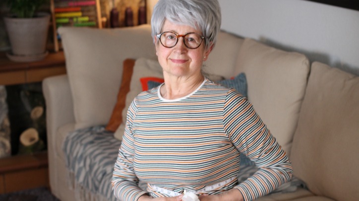 Older woman improving her figure