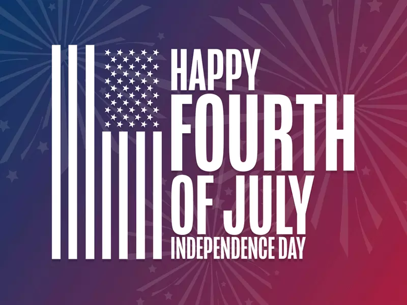 American flag and fireworks
