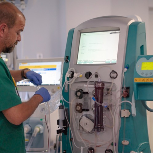 Preparing Dialysis Treatment in Hospital Care