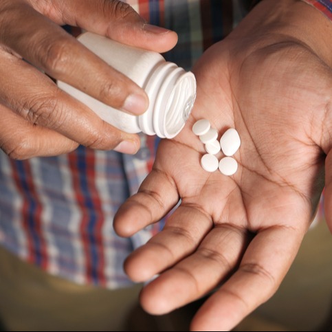 Diabetic Man Taking Rybelsus Oral Tablet for Blood Sugar Management