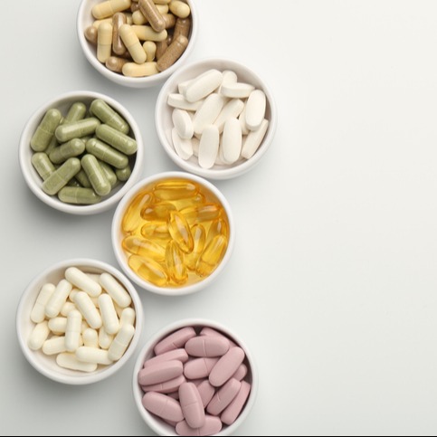Natural Pain Relief Supplements Flat Lay