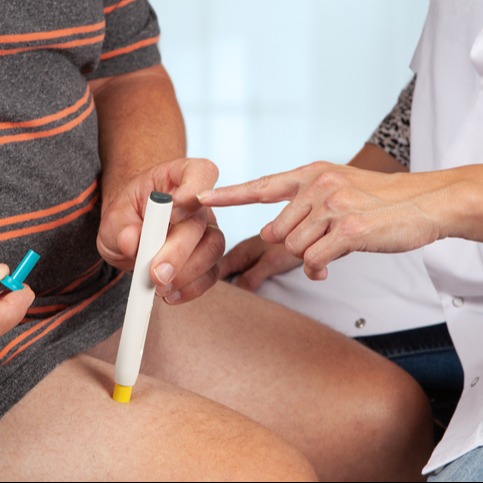 Nurse Teaching Proper Injection Technique