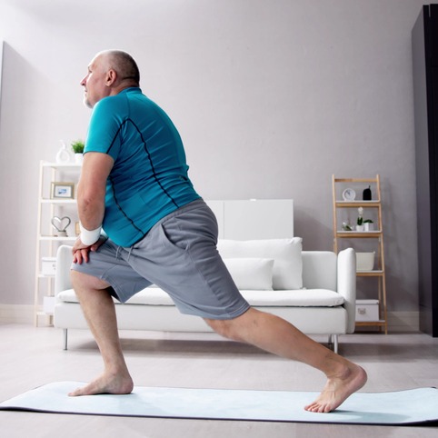 Funny Man Doing Home Leg Workout