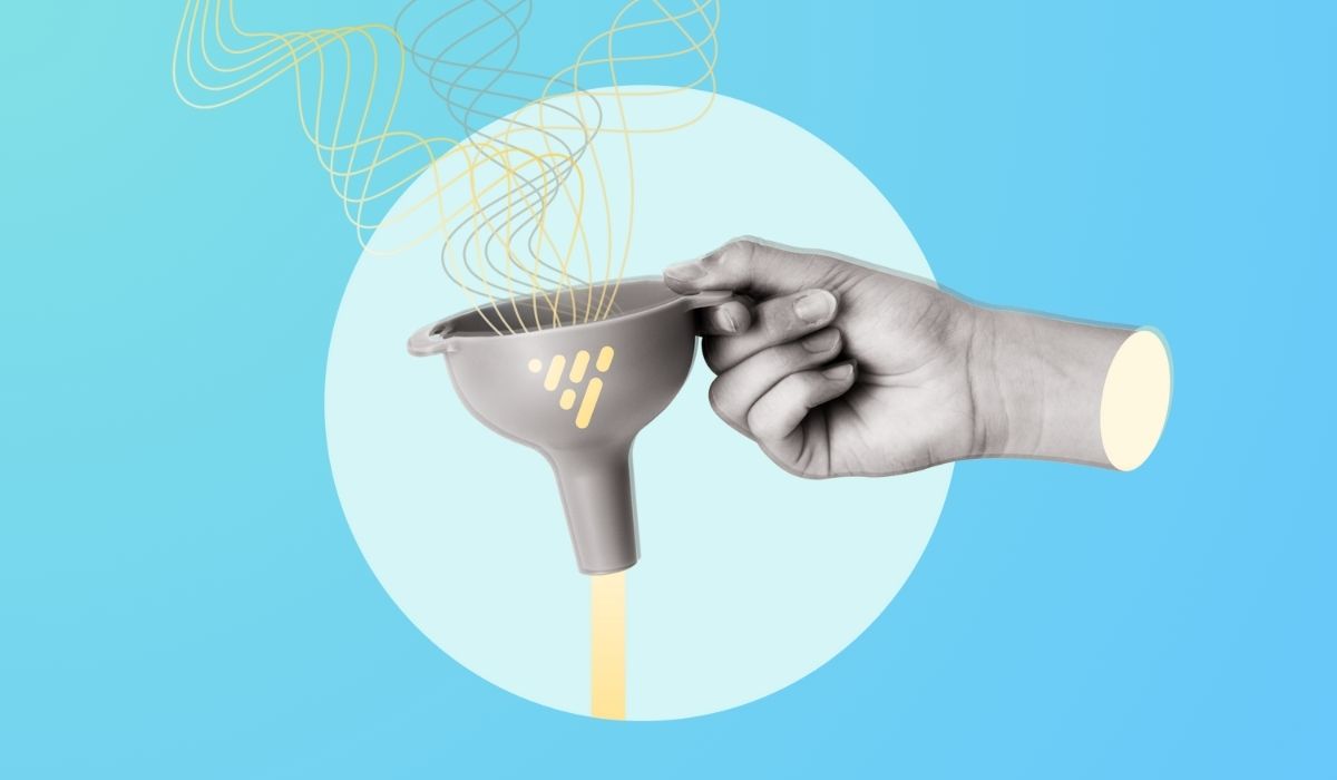 A funnel representing HR data warehouses ingesting multiple sources of data.