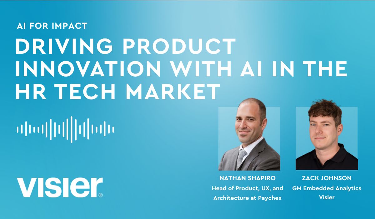 Image illustrating AI-driven product innovation in the HR tech market, showcasing modern technology and strategic development.