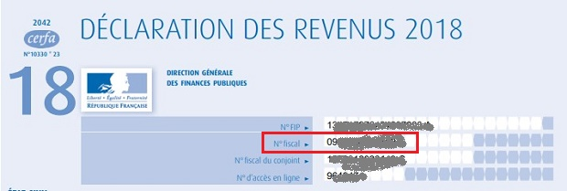 自分のフランスの納税者番号（numéro fiscal）はどこで確認できますか