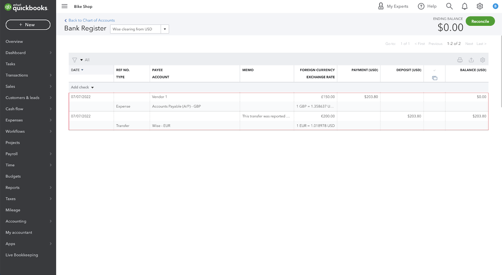 QuickBooks screenshot 5