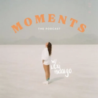 Album cover of woman with title 'Moments' the podcast.