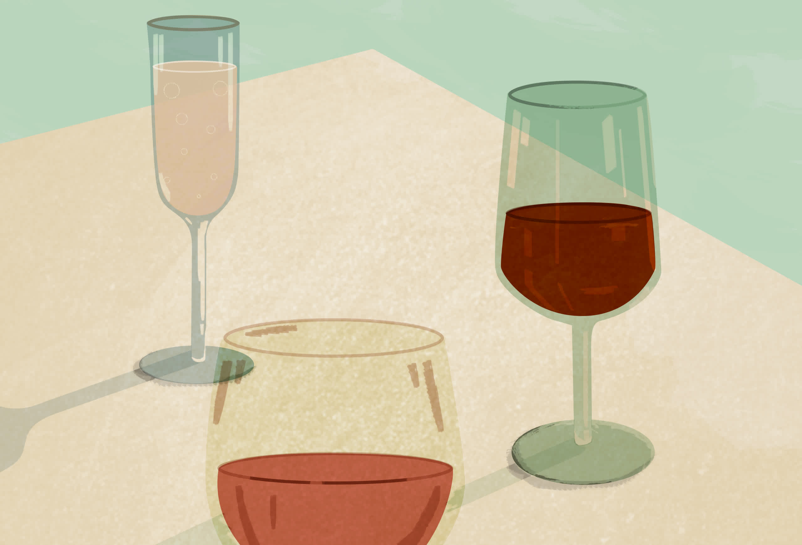 Different wine glasses 