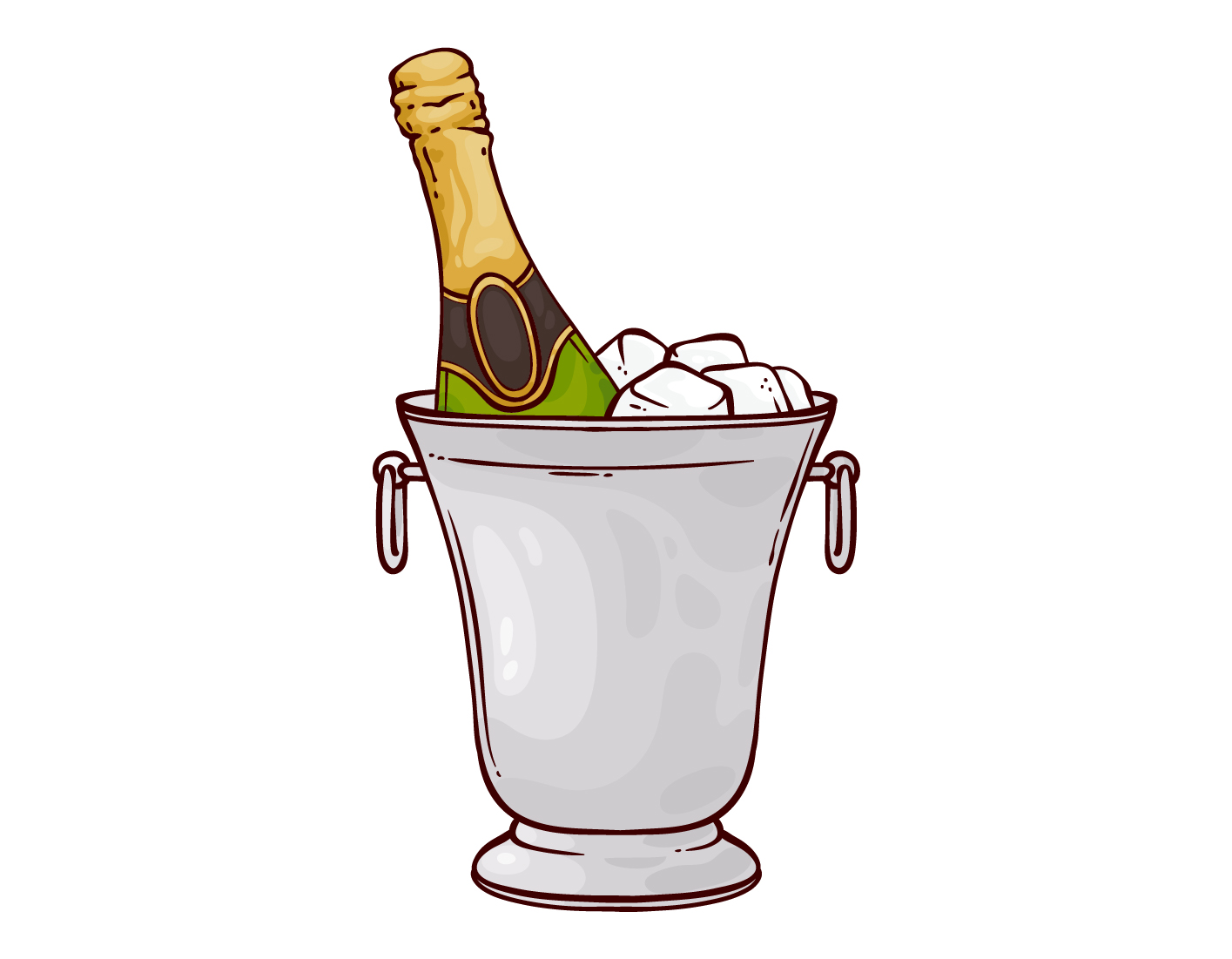 Wine chilled in a wine bucket