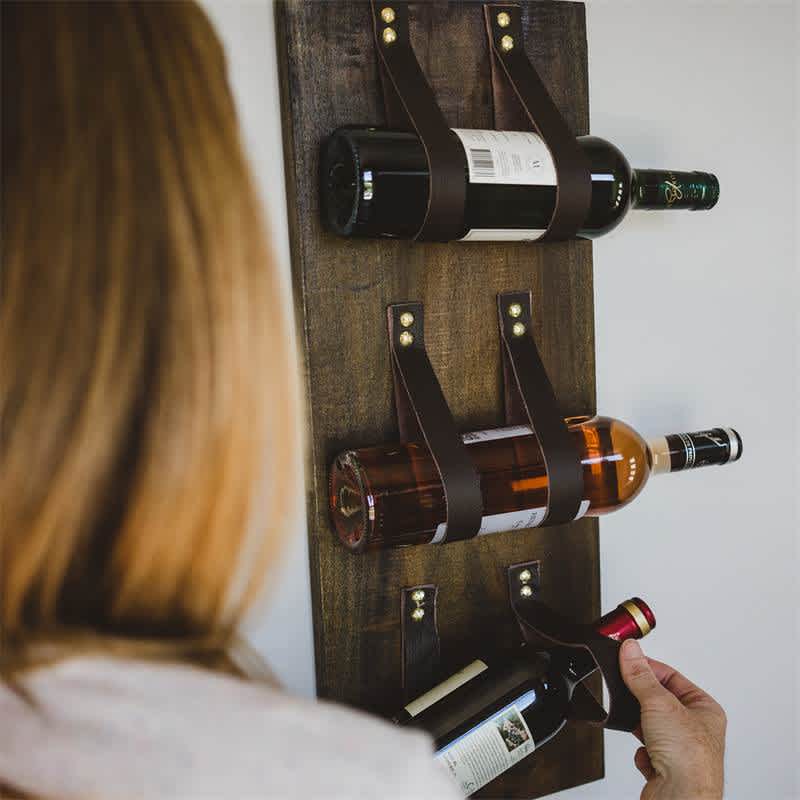 DIY wood and leather wine bottle holder fiskars