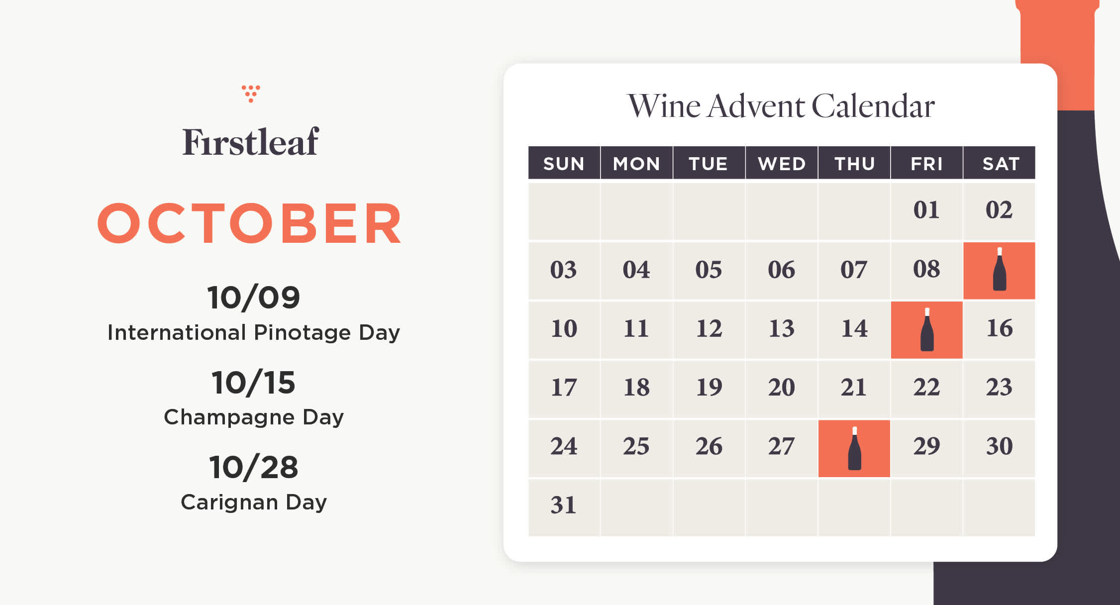 October 2021 Wine Holiday Calendar