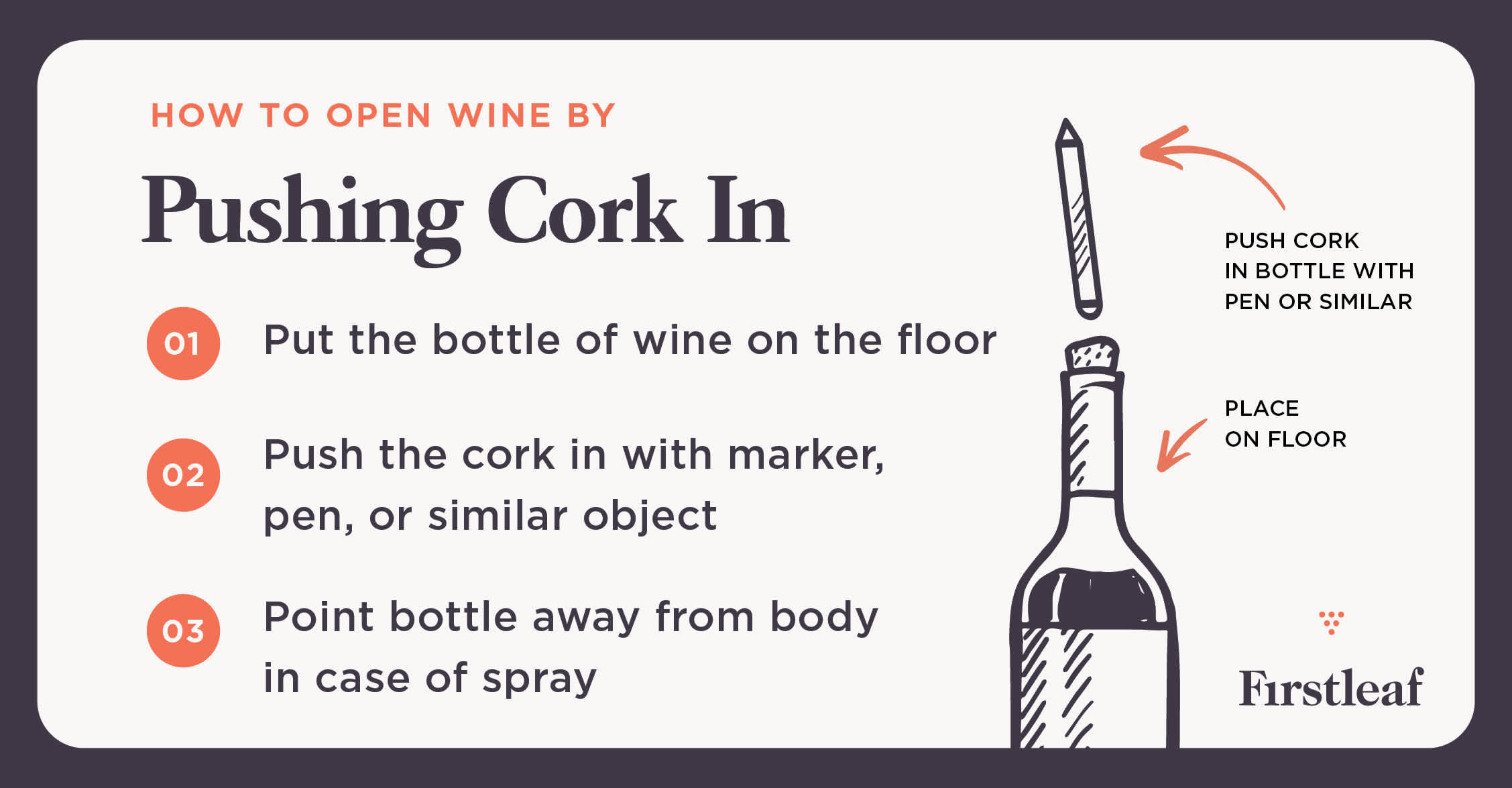 How to Open Wine by Pushing the Cork In