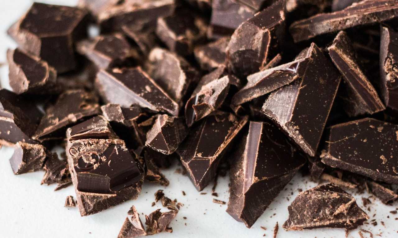 Chunks of dark chocolate.