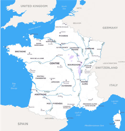 See the regions of Burgundy in purple