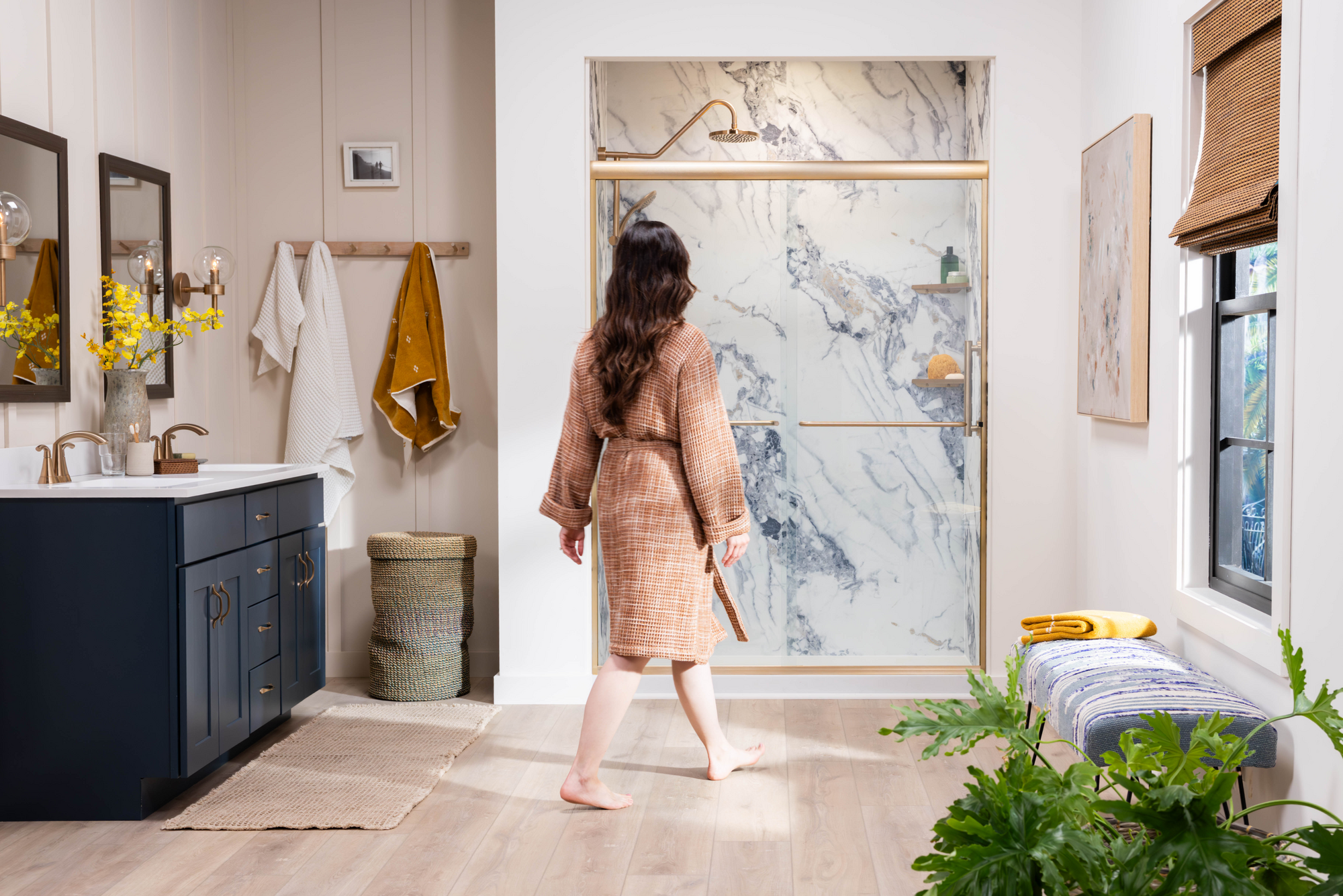 Riviera Marble Walk-In Shower