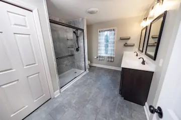 Waterproof flooring in bathroom