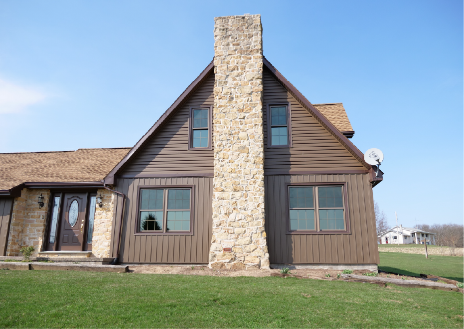 Fiberglass entry door close up