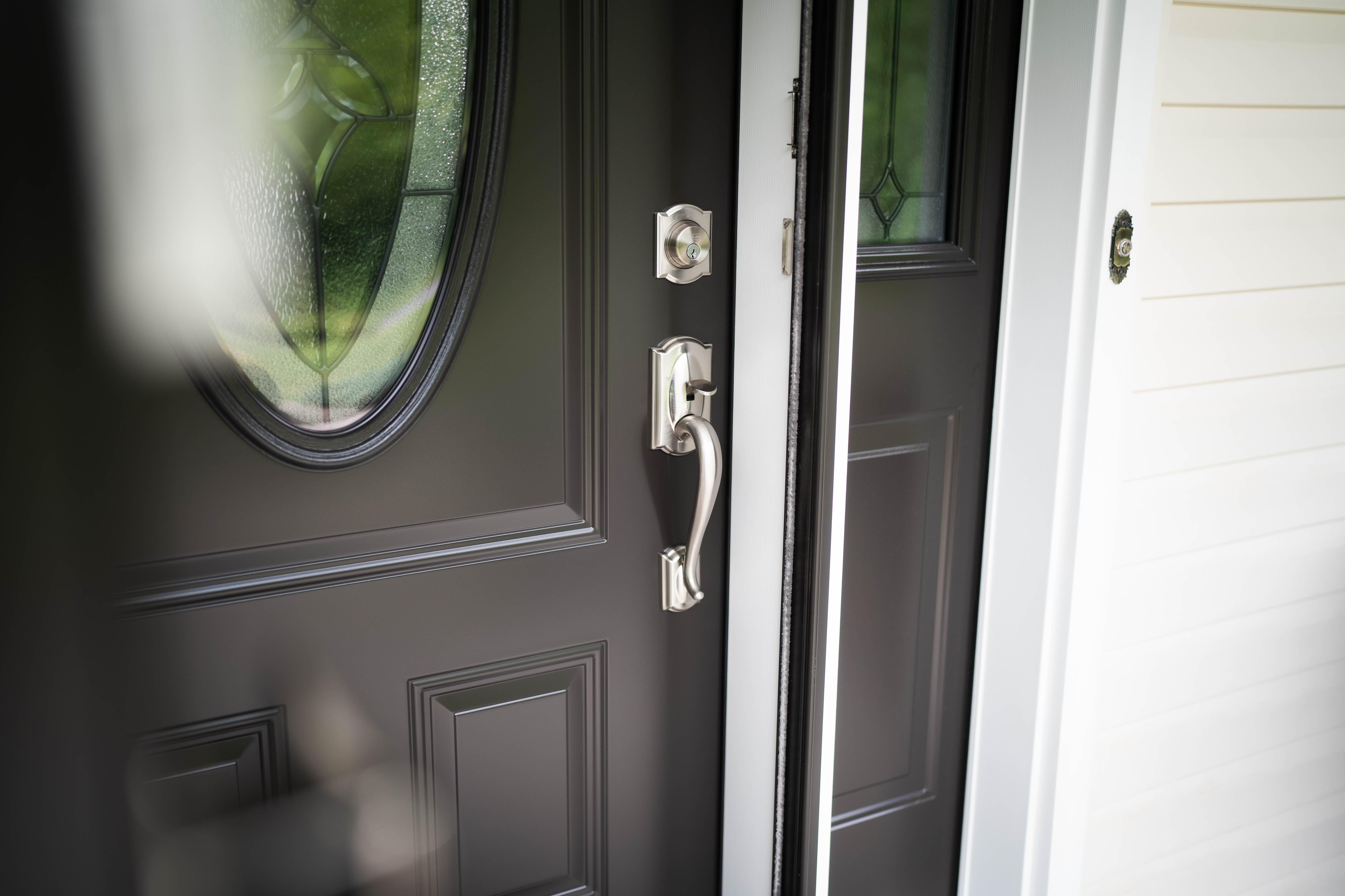 Decorative entry door in South End brownstone