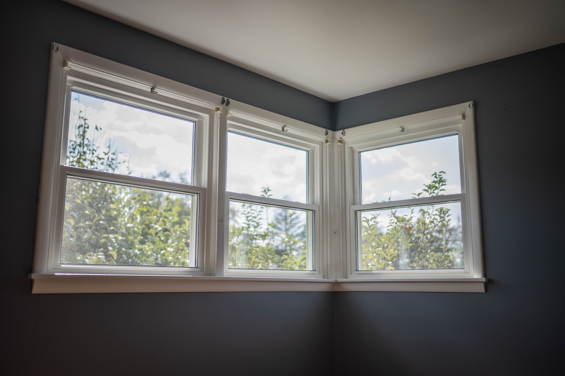 Entry door with decorative wrought iron glass
