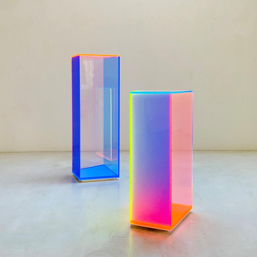 Schumann blue pink fluorescent acrylic art 