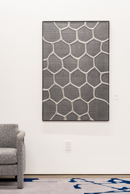 organic shapes fiberglass artwork with chair