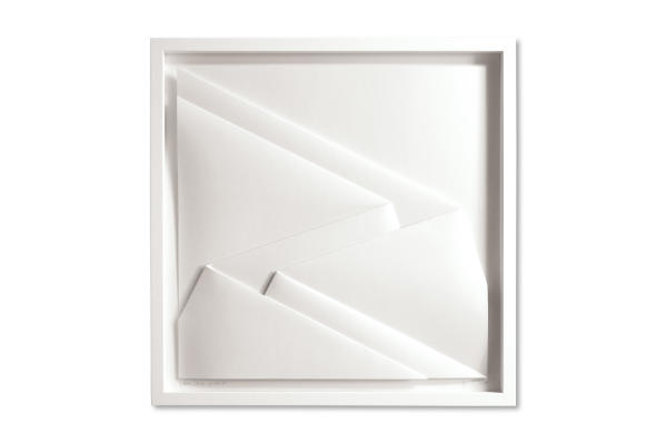 Großes Streifenquadrat canson watercolor paper folded