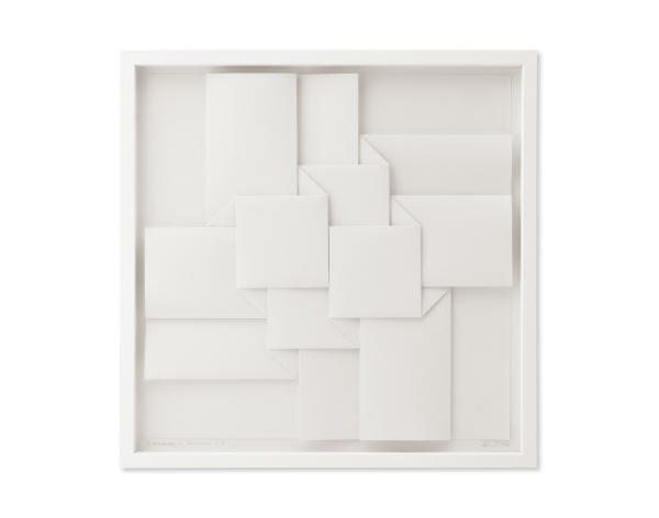 Weber white canson paper folded white frame 