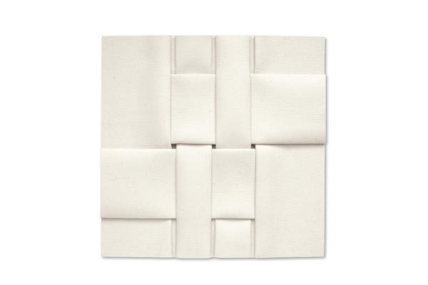 Streifenvernetzung III white felt folded with acrylic glass cover