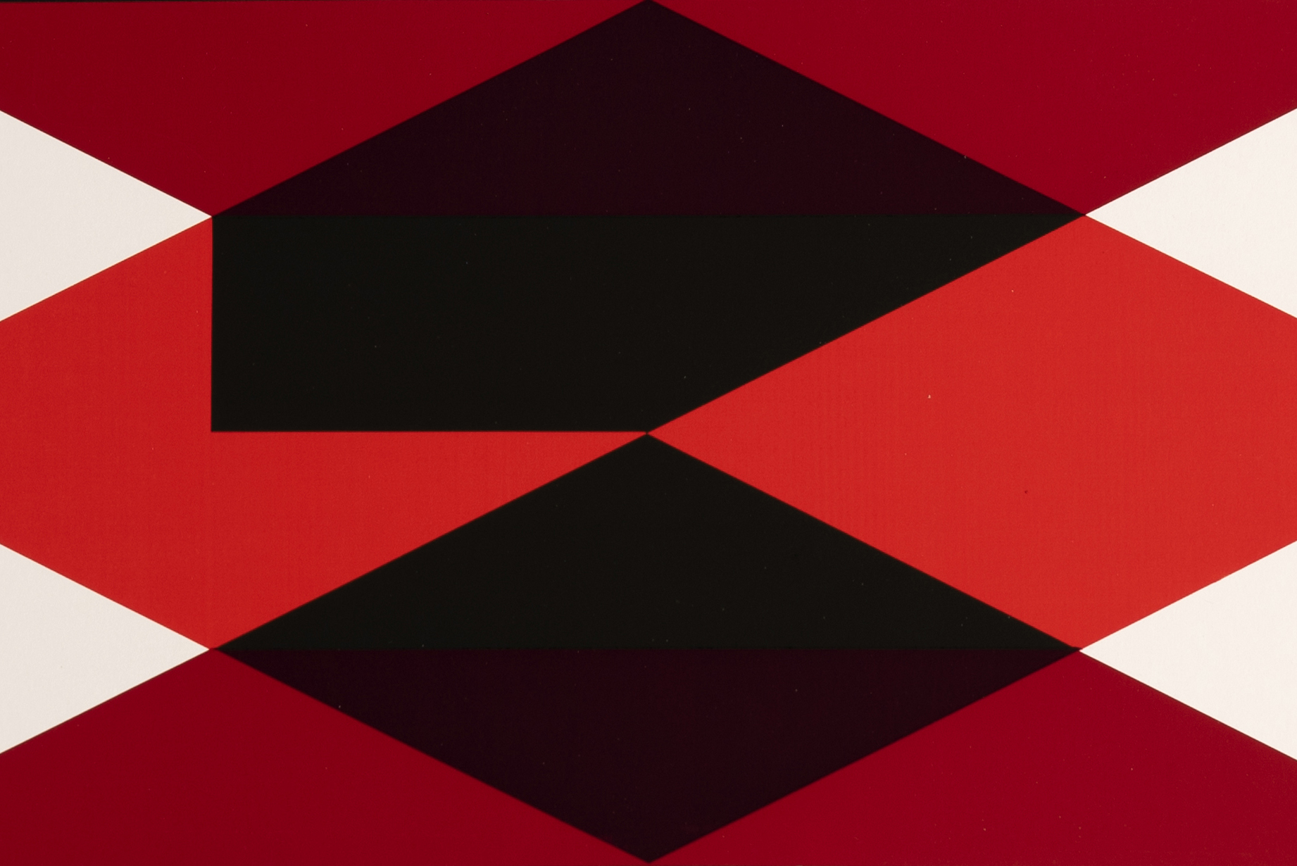 Geometric artwork on paper red black