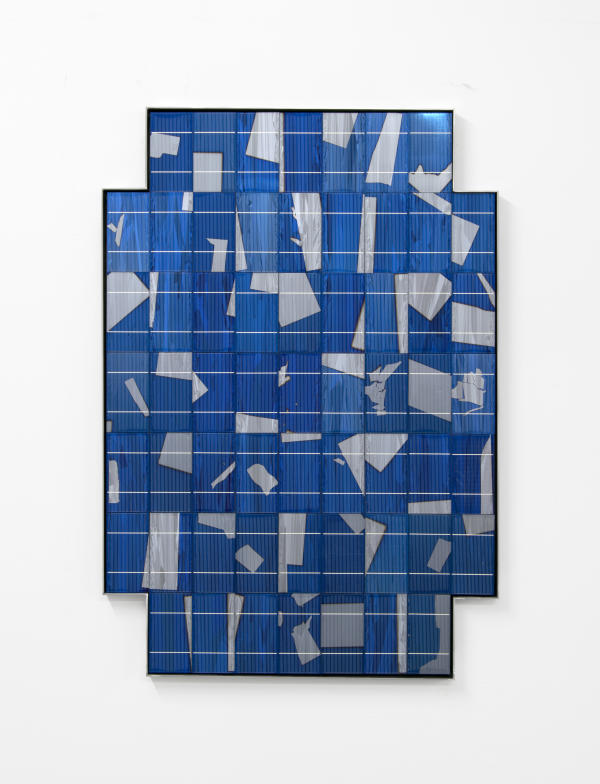 Kragelund repurposed solar cell blue white metal frame 