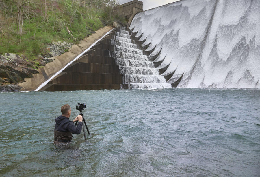 Photograph of photographer Peter Steinhauer in a dam