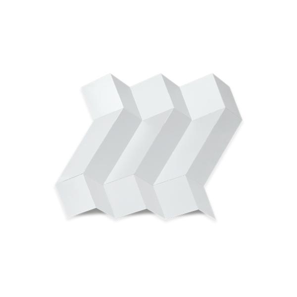 Weber white powder coated folded steel sculpture 