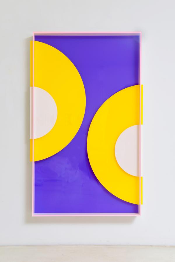 circles yellow purple white art