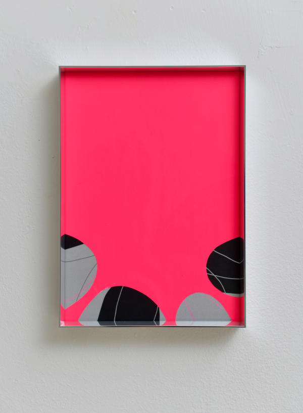 Schumann pink black grey paper cut framed