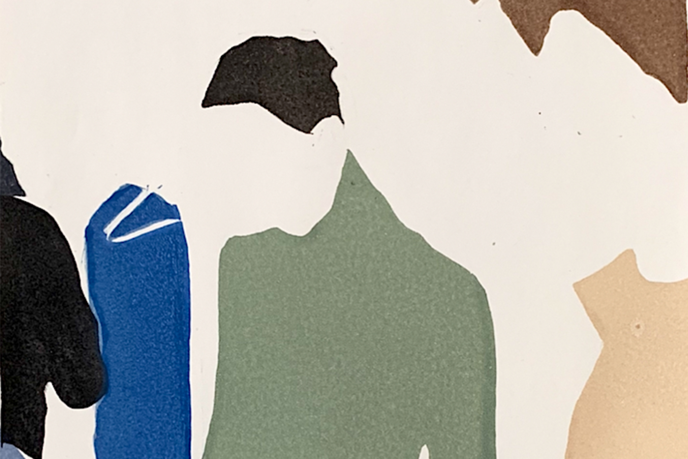 Artwork on paper women in green blue