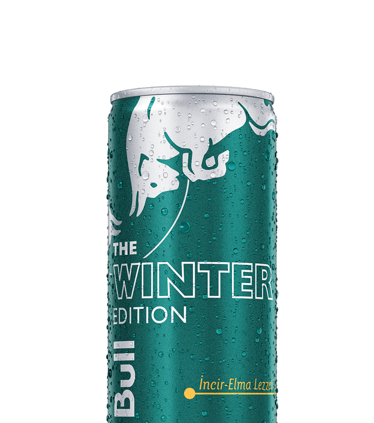 A half can of Red Bull Winter Edition Fig Apple 