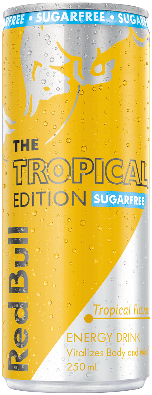 Packshot of Red Bull Tropical Edition Sugarfree