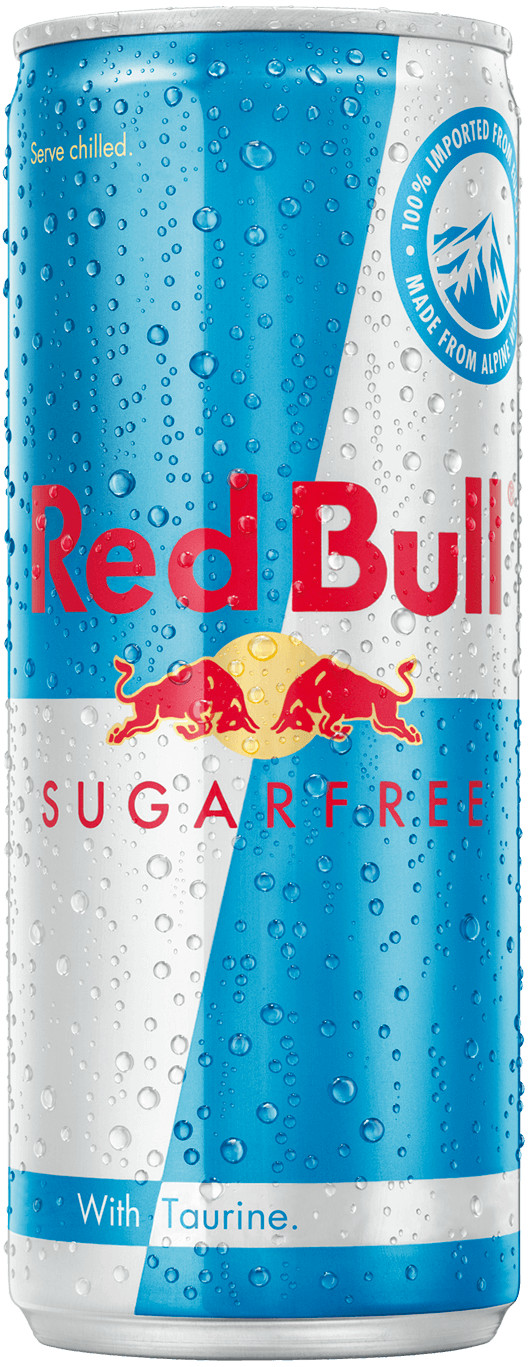 Packshot of Red Bull Sugarfree Energy Drink 