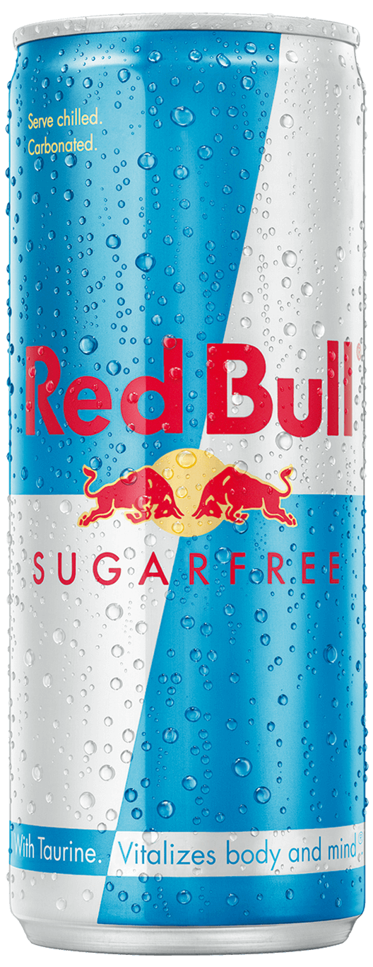 Packshot of Red Bull Sugarfree Energy Drink 