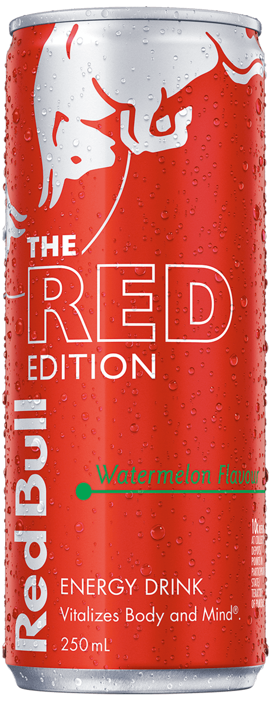 A can of Red Bull Red Edition Watermelon Flavour