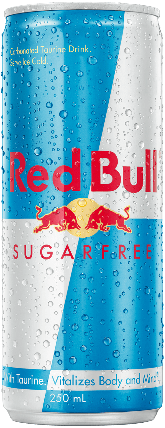 Packshot of Red Bull Sugarfree Energy Drink 