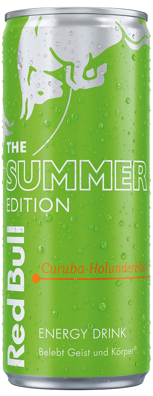 A chilled can of Red Bull Summer Curuba Elderflower