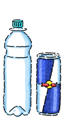 Red Bull Can VS Plastic Bottle Packaging Icon