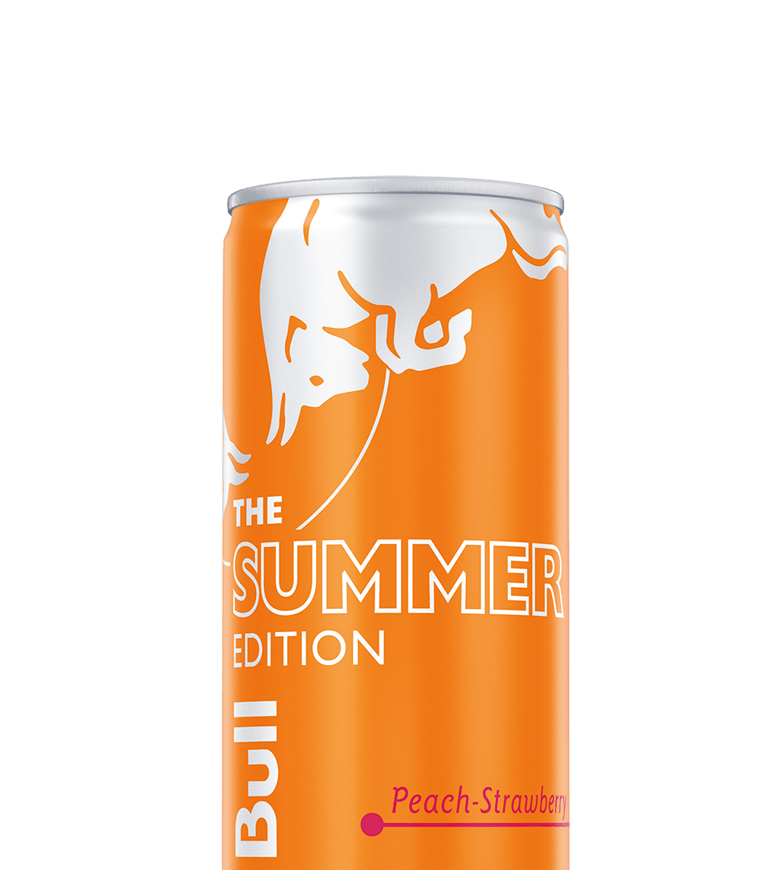 A half can of Red Bull Summer Edition