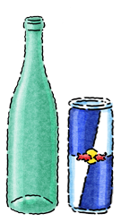 Red Bull Can VS Glass Bottle Packaging Icon