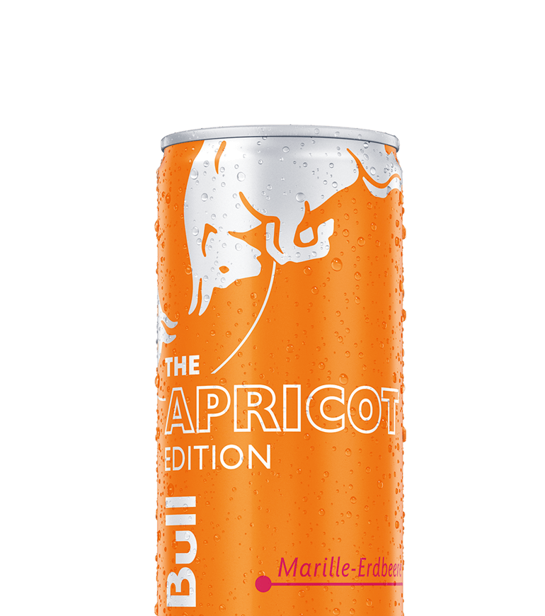 A chilled haf can of Red Bull Apricot Edition