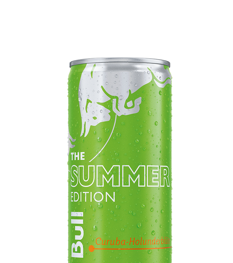 A chilled half can of Red Bull Summer Edition Curuba Elderflower